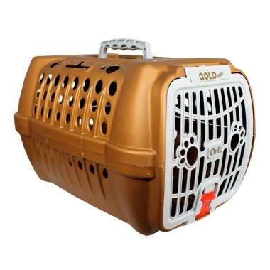 Caixa de Transporte Club Pet Goldmaxx Dourado e Cinza N1