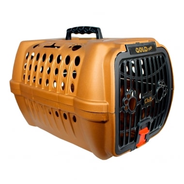 Caixa de Transporte Club Pet Goldmaxx Dourado e Preto N1