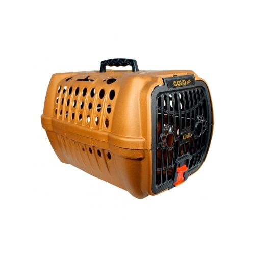 Caixa de Transporte Club Pet Goldmaxx Dourado e Preto N1