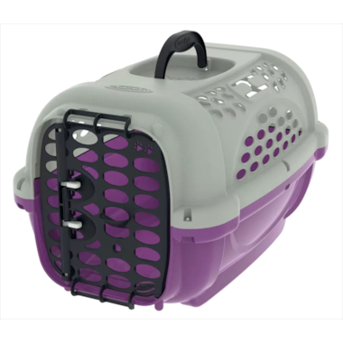 Caixa de Transporte Plast Pet Panther sem Bebedouro Lilás e Cinza N4