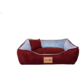 Cama Soul Pet Camurça Super Premium Vermelho e Cinza Media