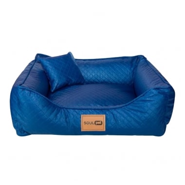Cama Soul Pet Corino Super Premium Azul Media