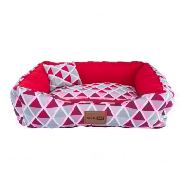 Cama Soul Pet Geométrica Super Premium Vermelha Gigante