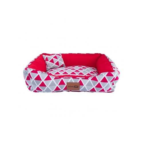 Cama Soul Pet Geométrica Super Premium Vermelha Gigante