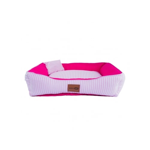 Cama Soul Pet Listras Super Premium Rosa Media