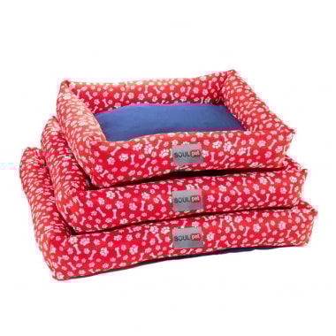Cama Soul Pet Pata Osso Vermelha Pequena