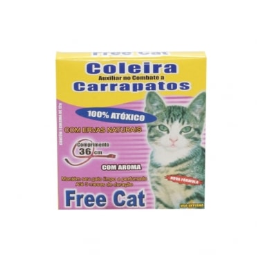 Coleira Anti Carrapatos Freecat Ervas Naturais
