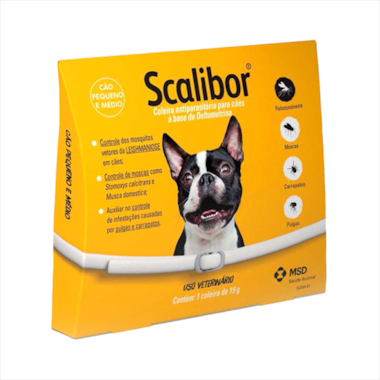 Coleira Antiparasitária Scalibor Cães Raças Pequenas e Médias 48 cm