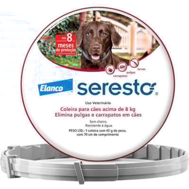 Coleira Antipulgas e Carrapatos Seresto - acima de 8kg