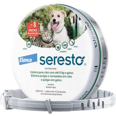 Coleira  Antipulgas e Carrapatos Seresto - ate 8kg