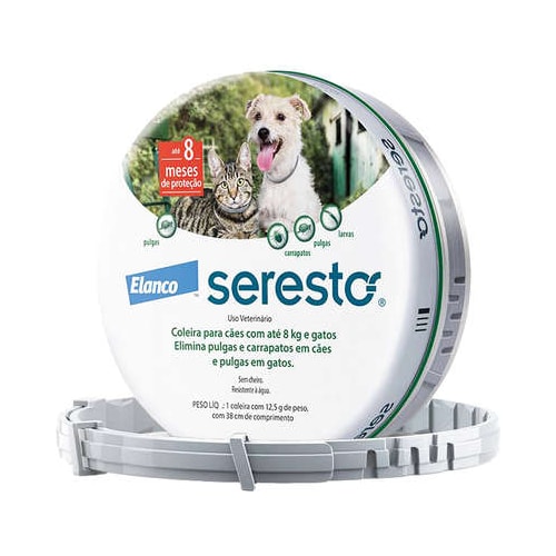 Coleira  Antipulgas e Carrapatos Seresto - ate 8kg