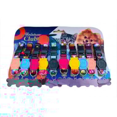 Coleira Club Pet com Placa Luxo N1