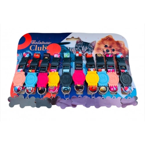Coleira Club Pet com Placa Luxo N1
