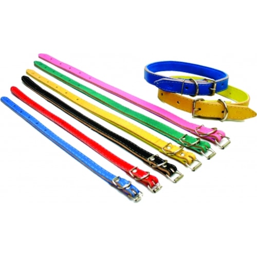 Coleira Club Pet Couro Forrada N4