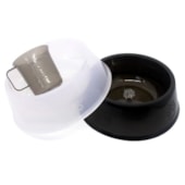 Comedouro Bebedouro e Copo Dosador Lilopety Preto e Branco Pequeno
