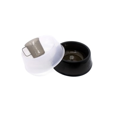 Comedouro Bebedouro e Copo Dosador Lilopety Preto e Branco Pequeno