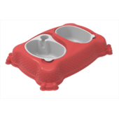 Comedouro Bebedouro Plast Pet New Pratic Vermelho Pequeno