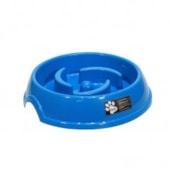 Comedouro Club Pet Lento Coma Melhor Slim Azul