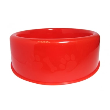 Comedouro Club Pet Pata Osso Vermelho 2500ml