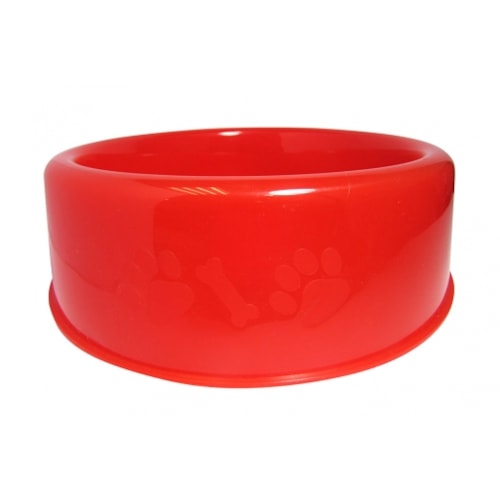Comedouro Club Pet Pata Osso Vermelho 2500ml