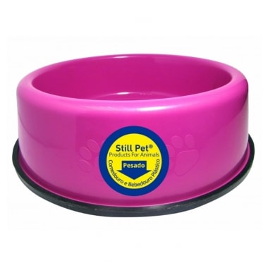 Comedouro Club Pet Pesado Pata Osso Rosa 450ml