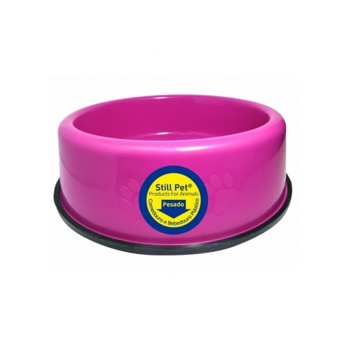 Comedouro Club Pet Pesado Pata Osso Rosa 450ml