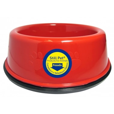 Comedouro Club Pet Pesado Pata Osso Vermelho 450ml