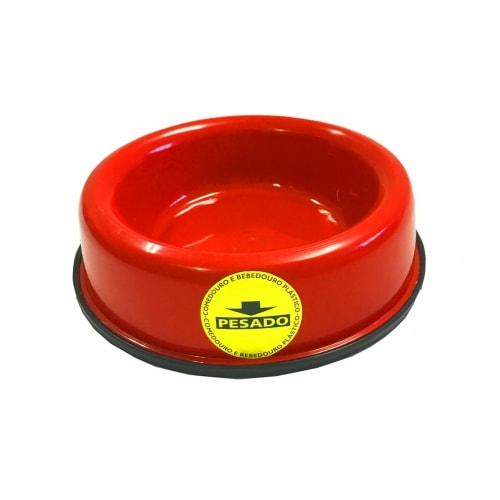 Comedouro Club Pet Pesado Vermelho 150ml