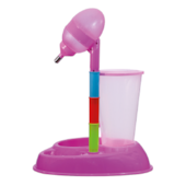 Comedouro e Bebedouro Savana com Dosador Rosa 2,5L