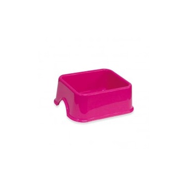 Comedouro Furacão Pet Quadrado Rosa N4 2L