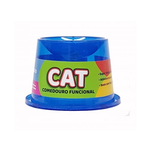 Comedouro Pet Toys Cat Alto Anti Formigas Azul 250ml