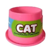 Comedouro Pet Toys Cat Alto Anti Formigas Rosa 500ml
