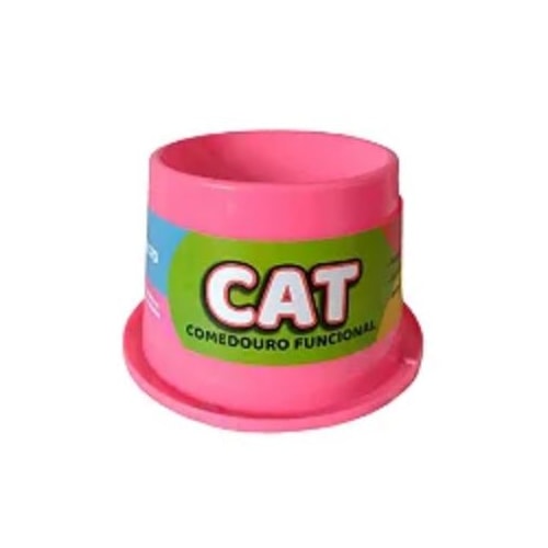 Comedouro Pet Toys Cat Alto Anti Formigas Rosa 500ml