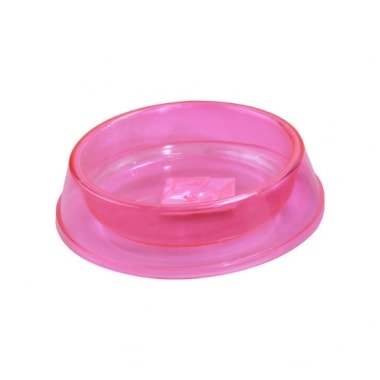 Comedouro Pet Toys Gato Rosa Transparente 160ml