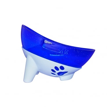Comedouro Pet Toys Inclinado com Glitter Azul 600ml