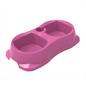 Comedouro Plast Pet Duplo Zooplast Rosa Pequeno