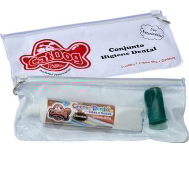 Conjunto Cat Dog Higiene Bucal - Chocolate