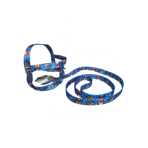 Conjunto Club Pet Guia e Peitoral com Regulador Decorada Pequeno