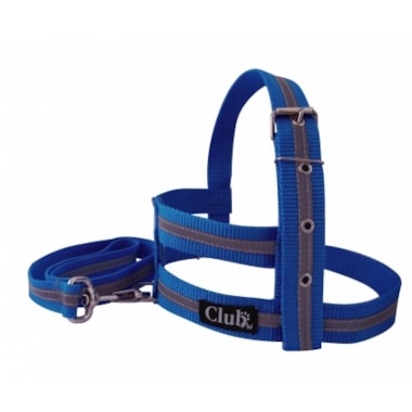 Conjunto Club Pet Guia e Peitoral Refletivo Azul Pequeno