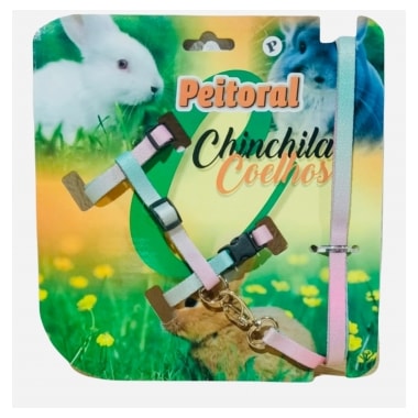 Conjunto Club Pet Guia e Peitoral Seda Coelhos Pequeno