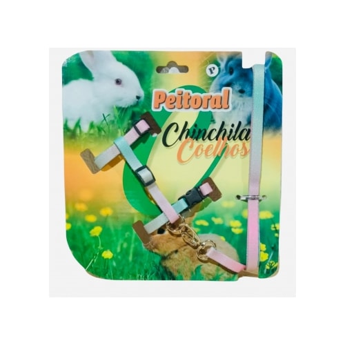 Conjunto Club Pet Guia e Peitoral Seda Coelhos Pequeno