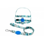 Conjunto Club Pet Guia e Peitoral Seda Pop Grande