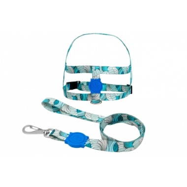 Conjunto Club Pet Guia e Peitoral Seda Pop Grande