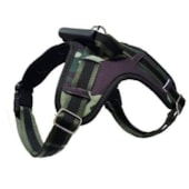 Conjunto Club Pet Guia e Peitoral Tático Ajustável Camuflado Pequeno
