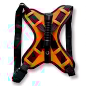 Conjunto Club Pet Guia e Peitoral Tático Ajustável Laranja