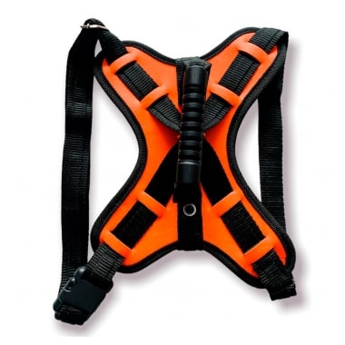 Conjunto Club Pet Guia e Peitoral Tático Ajustável Laranja
