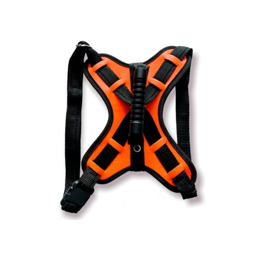 Conjunto Club Pet Guia e Peitoral Tático Ajustável Laranja