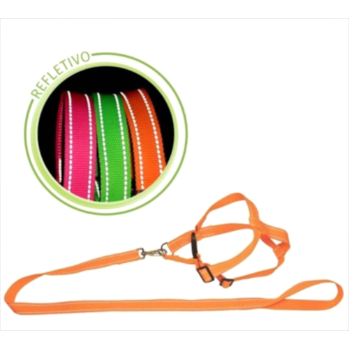 Conjunto Inter Pets Guia e Peitoral Neon n4