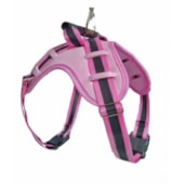 Conjunto Pet Repasse Guia e Peitoral Tático Ajustável Rosa Pequeno