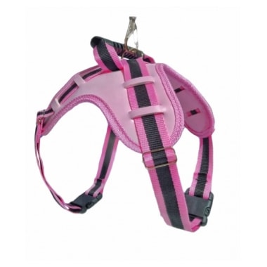 Conjunto Pet Repasse Guia e Peitoral Tático Ajustável Rosa Pequeno
